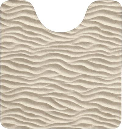 WC mat met uitsparing 55x60 cm - Antislip - Zand - Golven - Beige - Toiletmat met uitsnijding - Vloermat - Douchemat - Toilet tapijt - Toiletmatten
