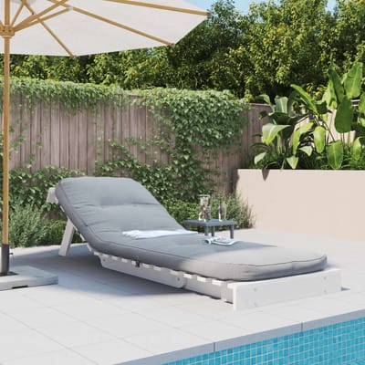 vidaXL - Futon - slaapbank - met - matras - 70x206x11 - cm - massief - grenenhout - wit