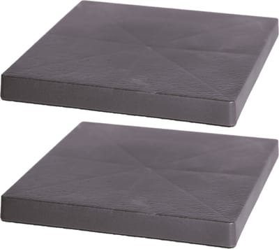 Prosperplast Plantenonderzetter/multiroller - 2x - vierkant - antraciet - kunststof - 30 cm