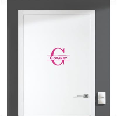 Deursticker Met Naam -  Giovanny - Roze