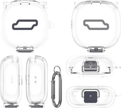 Oortelefoon Hoesje - Beschermhoes Accessoires - Veilig Opbergen - Harde Shell Constructie - 7.8 x 8 x 3.2 cm - Transparant