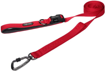 Boondog Hondenriem 2.0m - Verstelbaar - Extra Sterke Nylon Riem - Meer Controle - Comfortabele Grip - Karabijnhaak - Red - Maat S