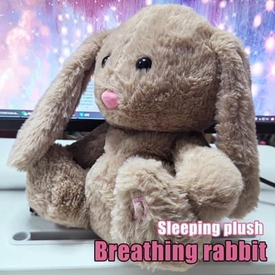 Lapin Respirant Jouet Bébé Apaisant Koala Poupée en Peluche Bébé Enfants Musique Apaisante Compagnon de Sommeil de Bébé Jouets Poupée Son et Lumière