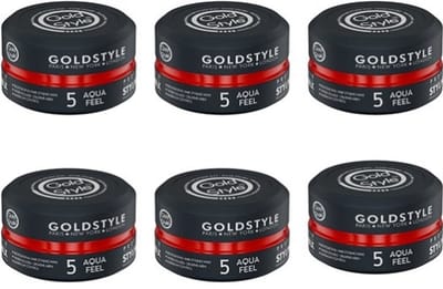 Gold Style Haar Wax Nummer 5 AQUA FEEL (6 Stuks)- Styling Haar Wax - Haar Wax Mannen