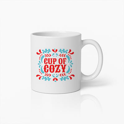 Gezellige Mok 330ml – “Cup of Cozy” Warme en Comfortabele Koffiemok, Perfect Cadeau voor Winter- en Thuisliefhebbers