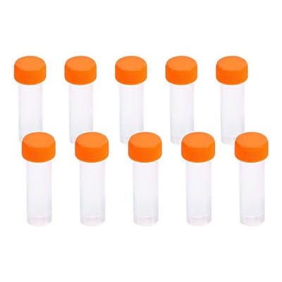 Dailygoods- Reageerbuizen 10 stuks 5 ml - Plastic - Schroefdoppen - Kalibratie 1-5 ml - Weerstand tegen lage temperaturen - Gladde wand - Laboratoriumbuizen
