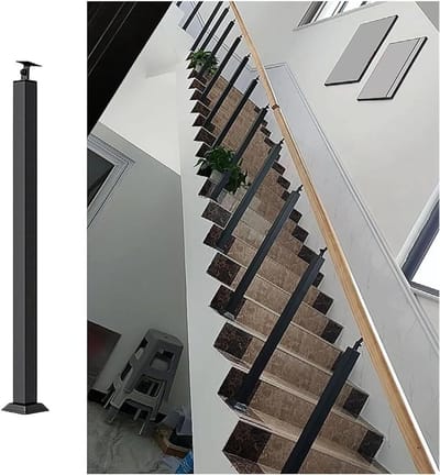 Verstelbare Reling Spindels - Trap Balusters - Balkon Terras - Poedercoating Waterdicht - 85 cm - Zwart