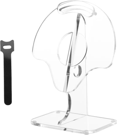 Oortelefoon Opbergstandaard - Hoofdtelefoonhouder Oplaadstation - Koptelefoon Organiseren - Schuin Display Ontwerp - 14 x 9 x 6 cm - Transparant