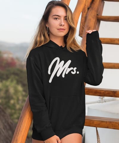 Mr / Mrs Hoodie Premium (Mrs - Maat XS) | Koppel Cadeau | Valentijn Cadeautje voor hem & haar