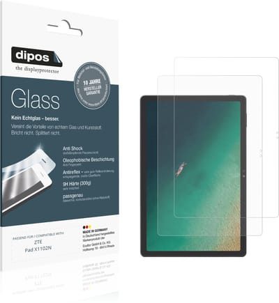 dipos – 2x Matte Pantserfolie geschikt voor ZTE Pad X1102N | 9H Screenprotector