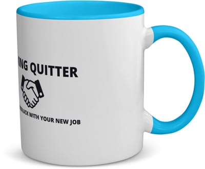 Akyol - fucking quitter koffiemok - theemok - blauw - Collega - cadeau collega - cadeau - verjaardag collega - 350 ML inhoud