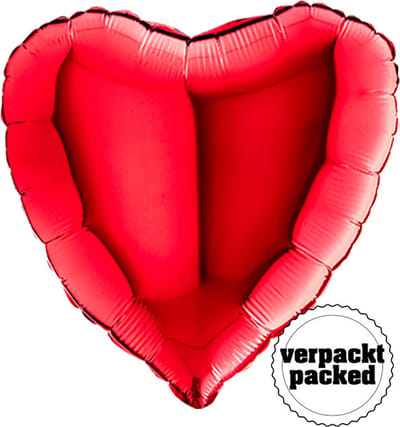 Grabo - Folieballon hartvorm Rood - (90 cm)