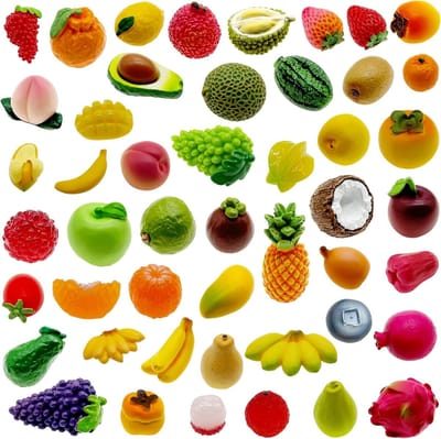 Miniatuur Kunstmatige Fruit Set van 48 Stuks voor DIY Creaties, Zen Tuin en Micro Landschap Decoratie