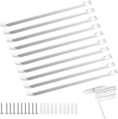 Steunbeugels voor draadrekken - Set van 10 witte kastplankbeugels voor 17 inch draadplanken