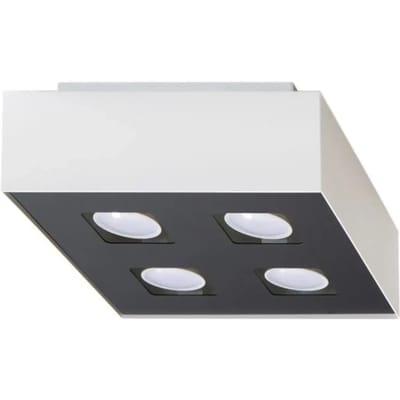 Sollux Lighting Plafondlamp Mono - GU10 - wit Zwart - staal - 11x24x24cm