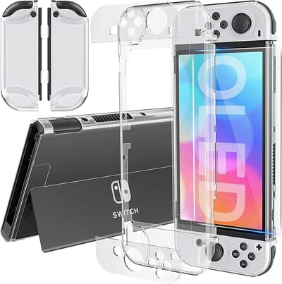 Hoesje voor Nintendo Switch Oled 2021 siliconen Transparant