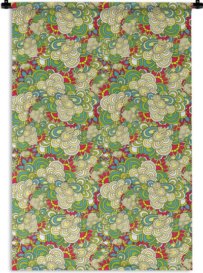 Wandkleed - Wanddoek - Patronen - Bloemen - Lente - 120x180 cm - Wandtapijt