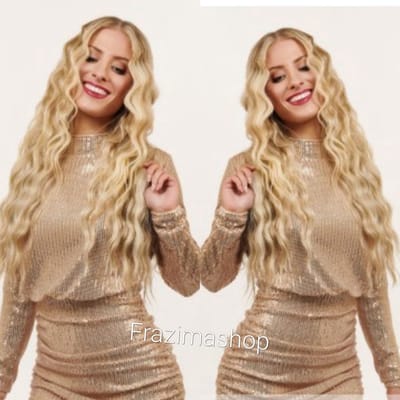 Frazimashop- Braziliaanse - Golf Remy Haar- Dames pruiken Echt Haar- 22 inch- Pruik lang haar - Haarwerken echt haar- Pruiken - Body wave human hair- wig- Pruik- Wasbaar- Kleur H 613 blonde golf haren - 13x1 T- lace front wigs