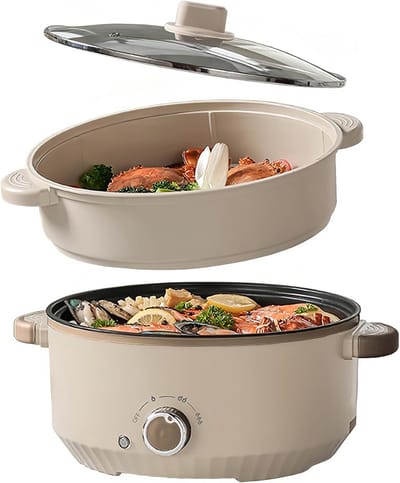 Elektrische Hot Pot met Stoomfunctie 4.6L - Multifunctionele Kookpan met 3 Warmtestanden