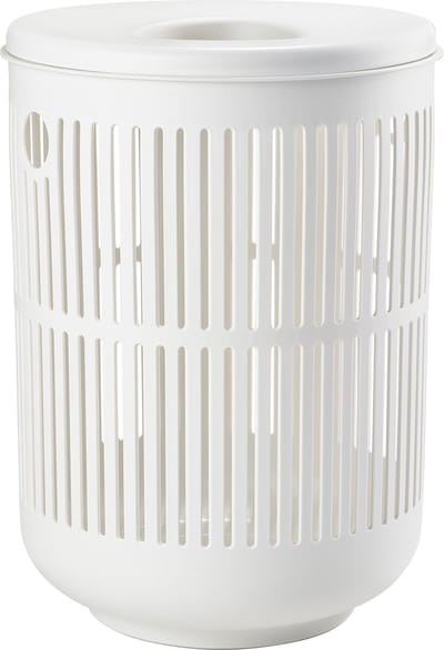 Zone Denmark Ume Wasmand met Deksel - 60 liter - Wit - Kunststof - Ronde Wasmand met Hengsel - Wasbox of Opbergmand