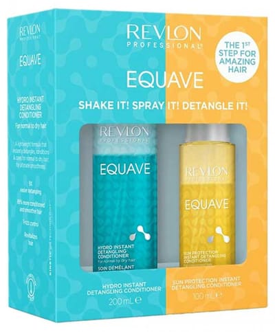 Revlon Professional Equave Soin Démêlant Instantané & Hydratant de 200 ml + Soin Démêlant Instantané Protection Solaire Cheveux Expo