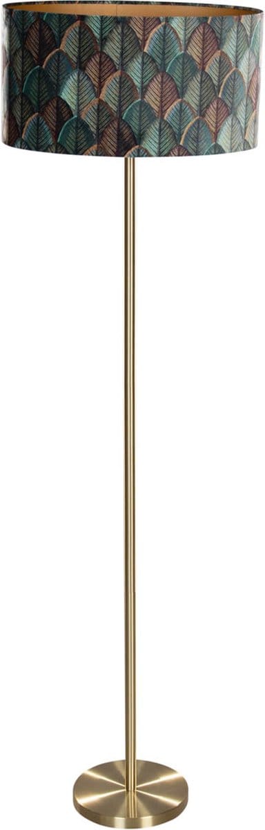 QAZQA simplo shade - Moderne Vloerlamp | Staande Lamp met kap - 1 lichts - H 174 cm - Goud/messing - Woonkamer | Slaapkamer | Keuken