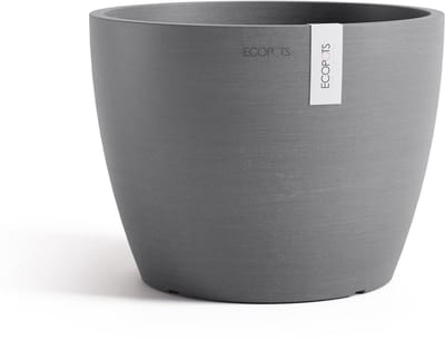 Ecopots Stockholm 24 - Grey - Ø23,3 x H17,7 cm - Ronde grijze bloempot