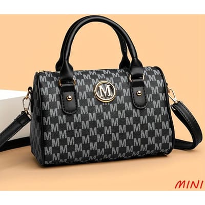 Perfecte Dames Mini Schoudertas met Gouden  M  Monogram Synthetisch Faux Leer Crossbody Portemonnee voor Werk, Reizen, Feesten Cadeau gray