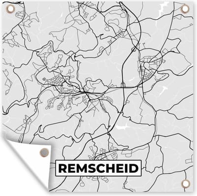 Tuin poster Plattegrond - Remscheid - Kaart - Stadskaart - Duitsland - 200x200 cm - Tuindoek
