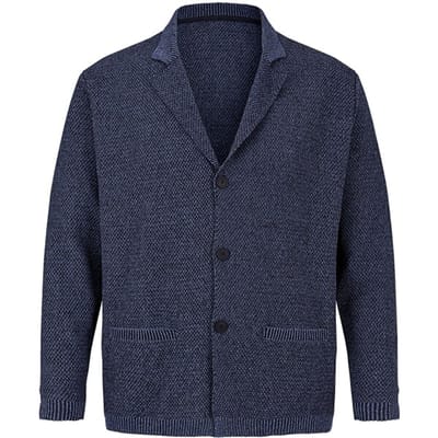 Jan Vanderstorm herren Vest - 52/54 - blauw - Plus Size