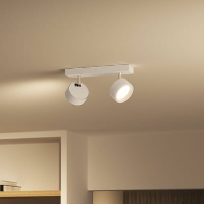 Philips Opbouwspot Bracia - Wit - 8cm - Warm Wit - 2x11w