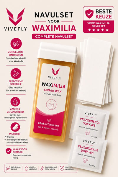WAXCARA™ SUGAR Wax Navulling – 1-Pack Wax Cartridges voor Roll-On Waxroller – Voor Alle Huidtypes – Professionele Hars Navulset Thuisgebruik (Alleen Navulling)