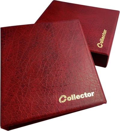Muntenverzamelalbum - Muntalbum Opslag - Munten Behouden - Ruimte voor 221 - 21x23x5.5 cm - Rood