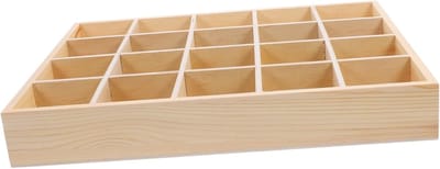 Opbergdoos Houten Lade - Sieraden Organizer - Bureau Ordenen - Meerdere Compartimenten - 34x27x5cm - Licht Geel