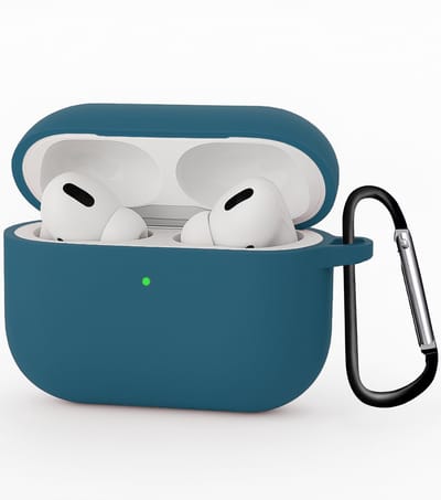 Hoesje - Geschikt voor Apple Airpods Pro 3 - met Clip - Siliconen Hoes - Silicone Case Cover - Donkerblauw