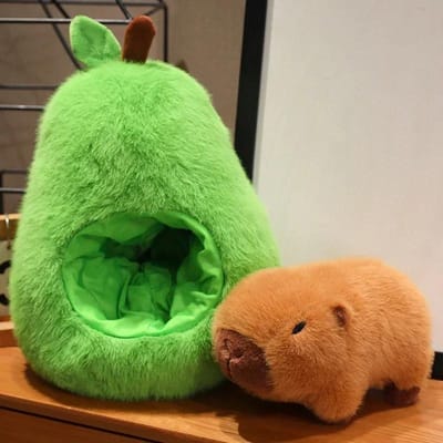 35cm Hut Pluche Capibara Pop Zacht Dier --- Avocado Muis Pluche Speelgoed Avocado Pop Cadeau voor Kinderen en Meisjes Capibara Kussen