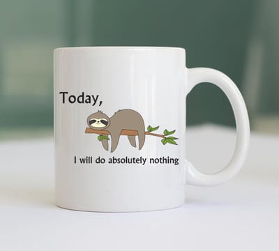Mok met Tekst "Today I Do Nothing" - Grappige Mok - Kantoor Accessoires - Mok met Tekst - Mok Cadeau