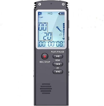 Digitale Dictafoon - Audio Opname - Interviews Opnemen - MP3 Speler Functie - 9.9 x 3.3 x 1 cm - Zwart