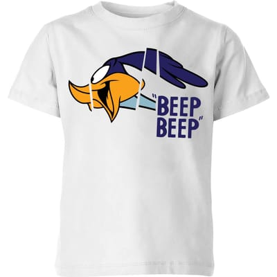 Looney Tunes Road Runner Beep Beep Kinder T-shirt - Wit - 98/104 (3-4 jaar)