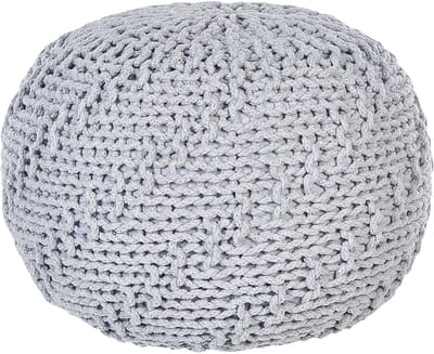 PRIENE - Poef - Lichtgrijs - 50 cm - Katoen