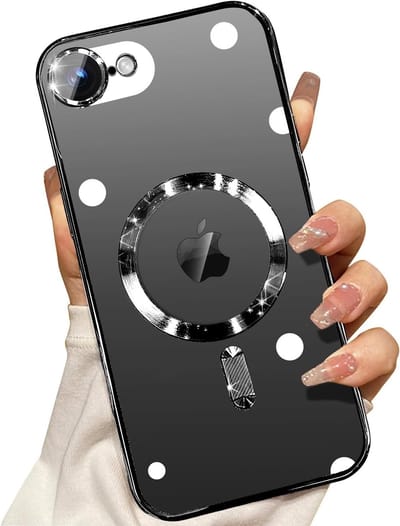 Magsafe Hoesje Geschikt Voor iPhone 16e / iPhone 17e hoesje Zwart - Lens beschermer backcover