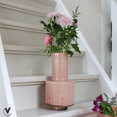 Vaas Volta | Roze - Pink | Mondgeblazen glas | Ø19 x H36 cm