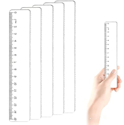 Set van 5 Transparante Golfrand Linialen van 15 cm, Creatief Meetgereedschap voor Tekeningen, Schoolbenodigdheden voor Schetsen en Ontwerp, Flexibele Plastic Liniaal voor Geometrie