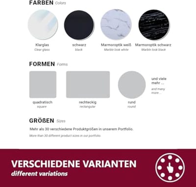 Ronde afdekplaat van gehard glas Ø 50 cm - vonkenwerende bescherming voor open haarden en tafels