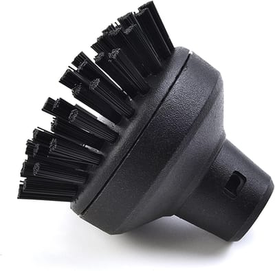 Ronde Borstel - Stoomreiniger Accessoire - Grondige Reiniging - Chemisch Vrij Werken - 73x63mm - Zwart