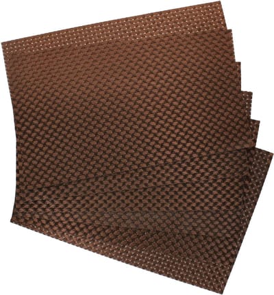 Set van 6 PLATO placemats, bruin gevlochten, 45 x 30 cm, rechthoekig – 15637