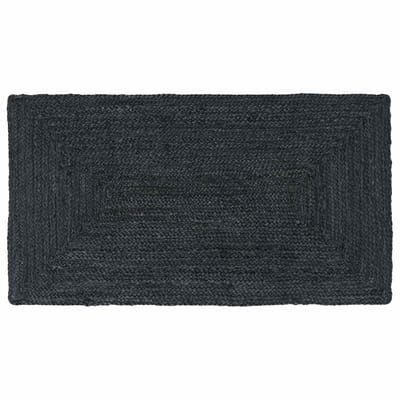 vidaXL - Gebied - Tapijt - Donkergrijs - 60 - x - 110 - cm - Jute