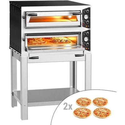 GGM Gastro Elektro Pizzaofen - 4+4x 30cm - Manuell - inkl. Untergestell