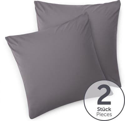 Blumtal - Set Van 2 Kussenslopen - Superzachte Premium Jersey Kussenhoes - 100% Katoen - 40 x 40 cm - Grijs