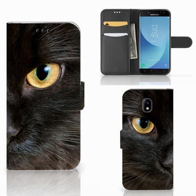 Samsung Galaxy A30 Telefoonhoesje met Pasjes Zwarte Kat